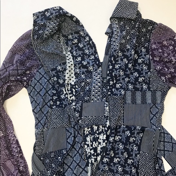 Vintage Prairie Maxi Dress Lace Trim Patchwork 70s - Picture 7 of 8